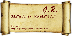 Gömöry Renátó névjegykártya